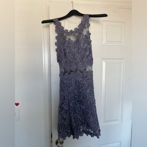 Topshop Lace Flower Mini Dress - lavender